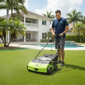 Professional power-brushing and turf cleaning in Coral Gables, FL.